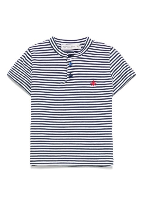 T-shirt a righe MANUEL RITZ | MR3087BLU